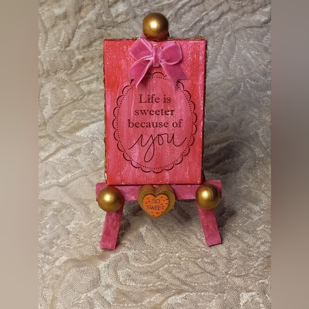 Tiny Canvas Art w/Easel
